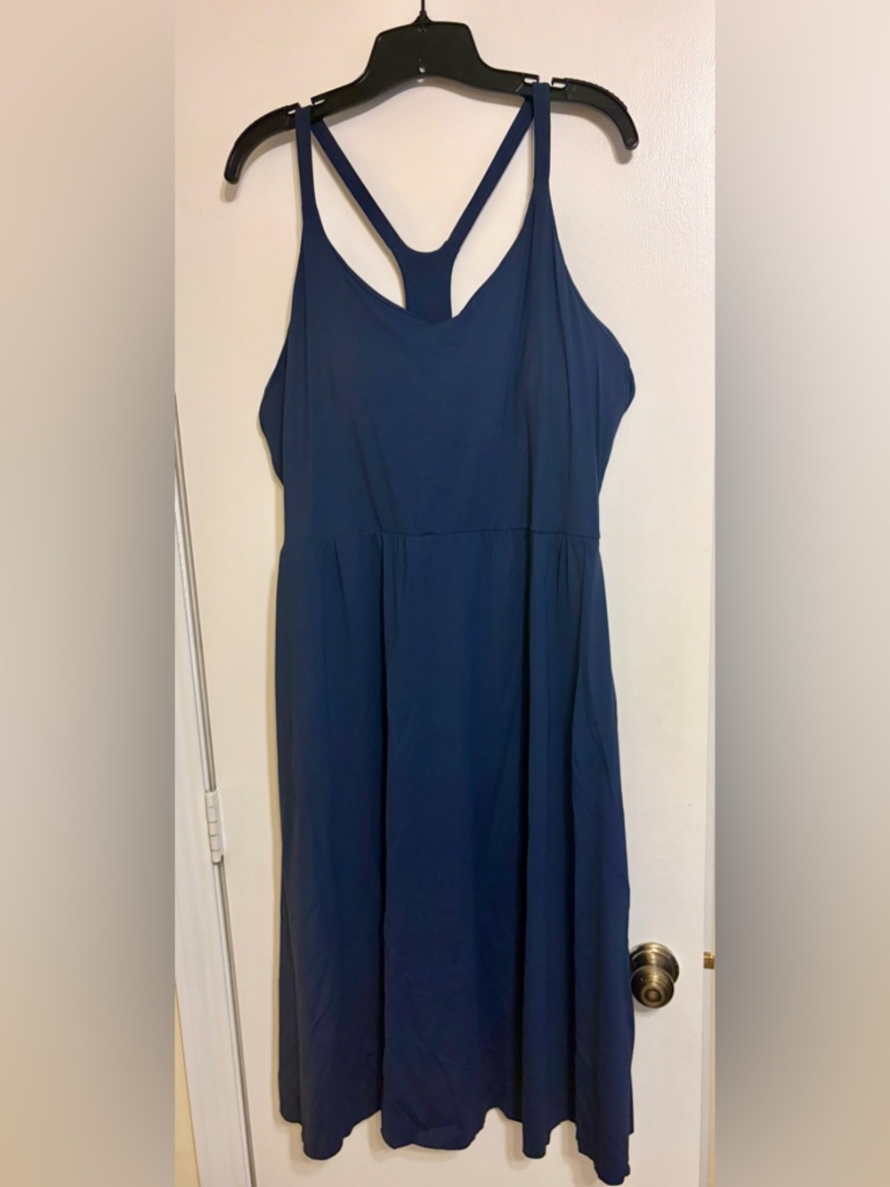 HALARA Navy Strappy Midi A-Line Dress